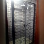 Radaway NES DWD+S kétszárnyú zuhanyajtó oldalfallal exkluzív Factory mintás üveggel